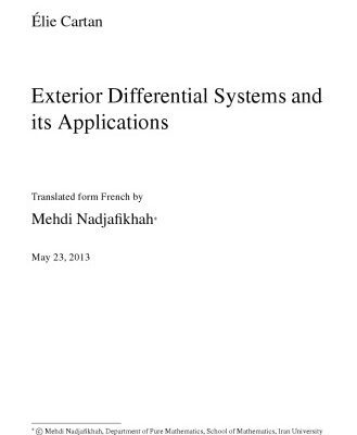 خرید و دانلود نسخه کامل کتاب Exterior Differential Systems and its Applications