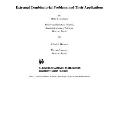 خرید و دانلود نسخه کامل کتاب Extremal Combinatorial Problems and Their Applications