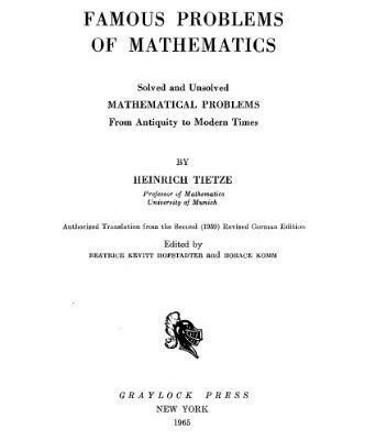 خرید و دانلود نسخه کامل کتاب Famous Problems of Mathematics Solved and Unsolved