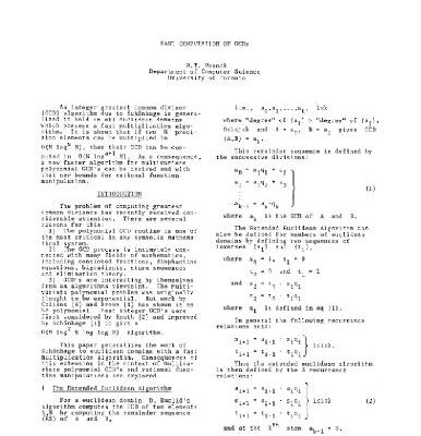 خرید و دانلود نسخه کامل کتاب Fast computation of GCDs using Schoenhage