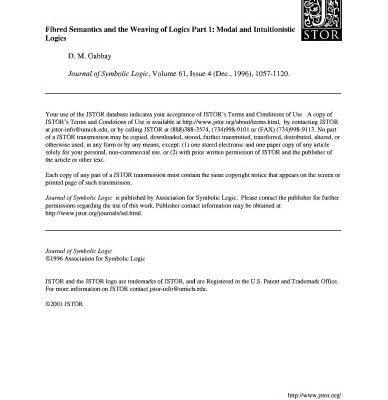 خرید و دانلود نسخه کامل کتاب Fibred Semantics and the Weaving of Logics Part 1: Modal and Intuitionistic Logics [paper]