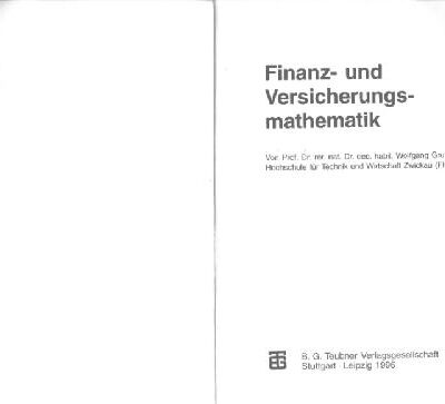 خرید و دانلود نسخه کامل کتاب Finanz- und Versicherungs-mathematik