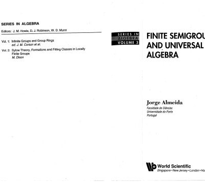 خرید و دانلود نسخه کامل کتاب Finite Semigroups and Universal Algebra (Series in Algebra, Vol 3)