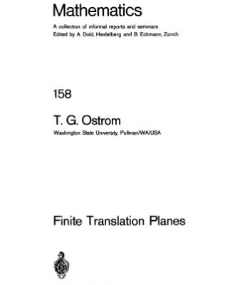 خرید و دانلود نسخه کامل کتاب Finite Translation Planes
