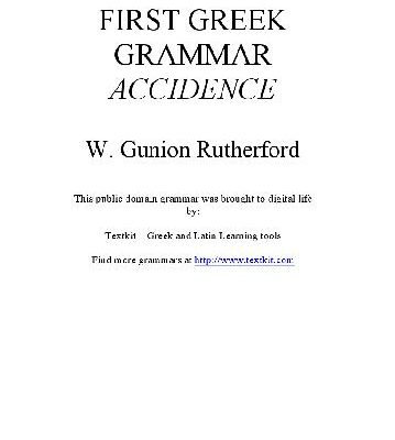 خرید و دانلود نسخه کامل کتاب First greek grammar Accidence Macmillan