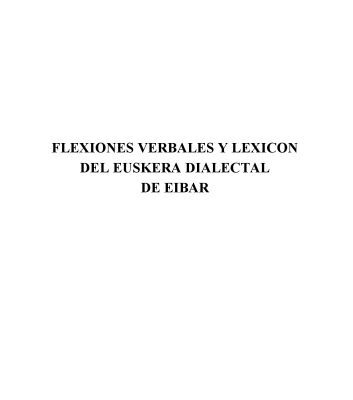 خرید و دانلود نسخه کامل کتاب Flexiones verbales y lexicón del euskera dialectal de Eibar