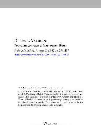 خرید و دانلود نسخه کامل کتاب Fonctions convexes et fonctions entires