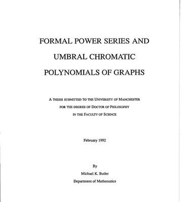 خرید و دانلود نسخه کامل کتاب Formal power series and umbral chromatic polynomials of graphs