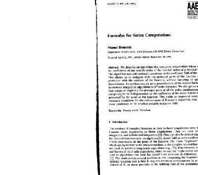 خرید و دانلود نسخه کامل کتاب Formulas for series computations