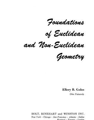 خرید و دانلود نسخه کامل کتاب Foundations of Euclidean and Non-Euclidean Geometry