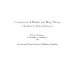 خرید و دانلود نسخه کامل کتاب Foundations of module and ring theory: A handbook for study and research