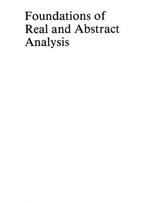 خرید و دانلود نسخه کامل کتاب Foundations Of Real And Abstract Analysis