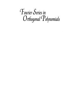 خرید و دانلود نسخه کامل کتاب Fourier Series in Orthogonal Polynomials