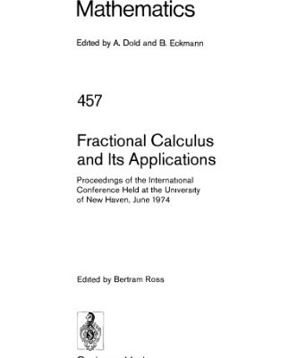 خرید و دانلود نسخه کامل کتاب Fractional Calculus and Its Applications
