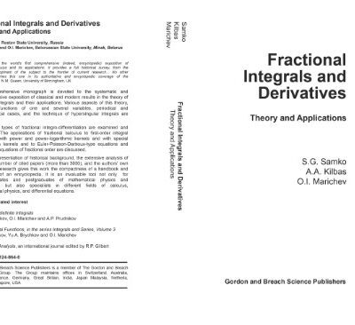 خرید و دانلود نسخه کامل کتاب Fractional Integrals and Derivatives: Theory and Applications
