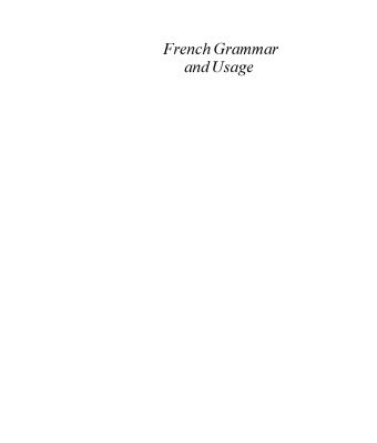 خرید و دانلود نسخه کامل کتاب French Grammar and Usage