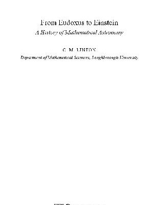 خرید و دانلود نسخه کامل کتاب From Eudoxus to Einstein A History of Mathematical Astronomy