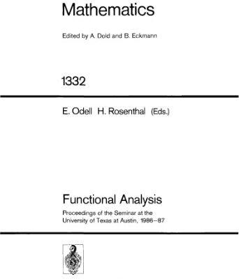 خرید و دانلود نسخه کامل کتاب Functional Analysis: Proceedings of the Seminar at the University of Texas at Austin, 1986–87