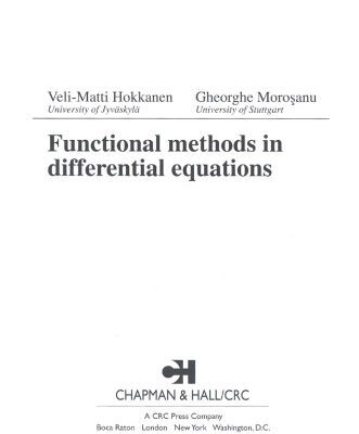 خرید و دانلود نسخه کامل کتاب Functional methods in differential equations