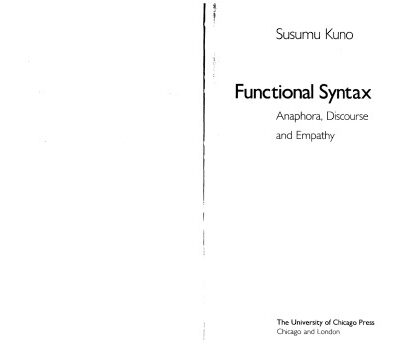 خرید و دانلود نسخه کامل کتاب Functional Syntax: Anaphora, Discourse, and Empathy