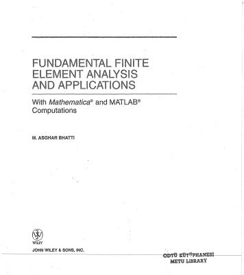 خرید و دانلود نسخه کامل کتاب Fundamental Finite Element Analysis and Applications: with Mathematica and MATLAB Computations