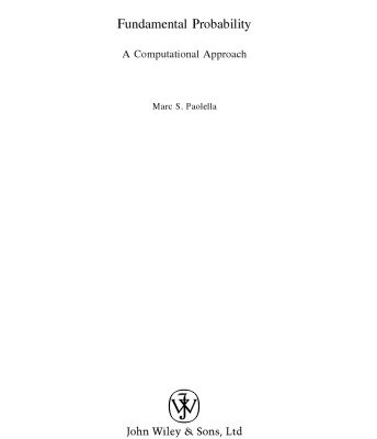 خرید و دانلود نسخه کامل کتاب Fundamental Probability: A Computational Approach