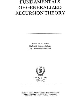 خرید و دانلود نسخه کامل کتاب Fundamentals of generalized recursion theory