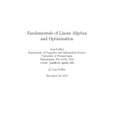 خرید و دانلود نسخه کامل کتاب Fundamentals of Linear Algebra and Optimization [Lecture notes]