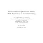 خرید و دانلود نسخه کامل کتاب Fundamentals of Optimization Theory With Applications to Machine Learning