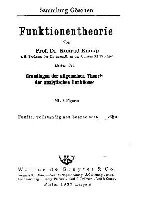 خرید و دانلود نسخه کامل کتاب Funktionentheorie. 1. Grundlagen der allgemeinen Theorie der analytischen Funktionen