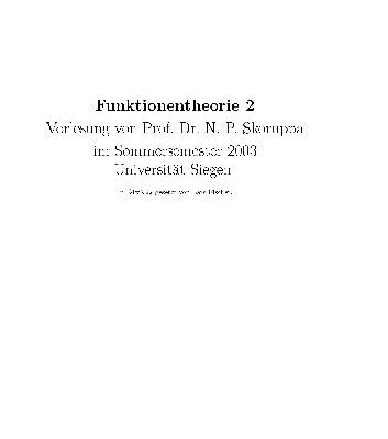 خرید و دانلود نسخه کامل کتاب Funktionentheorie 2