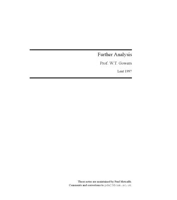 خرید و دانلود نسخه کامل کتاب Further Mathematical Analysis