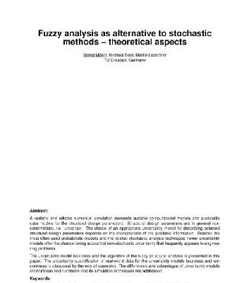 خرید و دانلود نسخه کامل کتاب Fuzzy analysis as alternative to stochastic methods — theoretical aspects