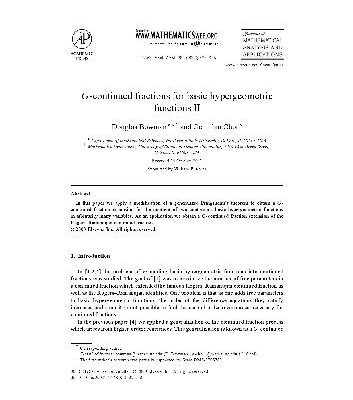 خرید و دانلود نسخه کامل کتاب G-continued fractions for basic hypergeometric functions II