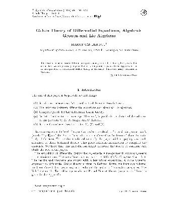خرید و دانلود نسخه کامل کتاب Galois theory of differential equations. JSC 1999