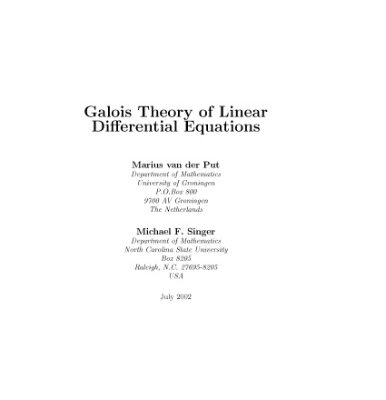 خرید و دانلود نسخه کامل کتاب Galois Theory of Linear Differential Equations