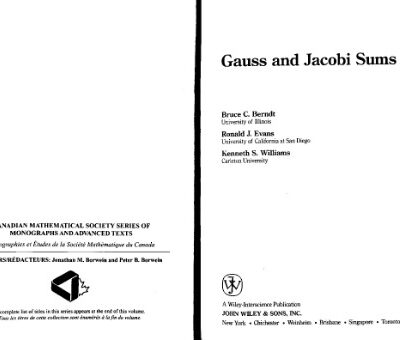 خرید و دانلود نسخه کامل کتاب Gauss and Jacobi sums