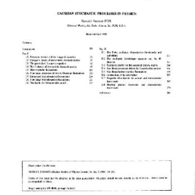 خرید و دانلود نسخه کامل کتاب Gaussian stochastic processes in physics