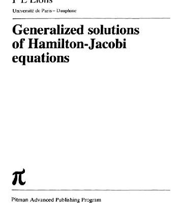 خرید و دانلود نسخه کامل کتاب Generalized solutions of Hamilton-Jacobi equations