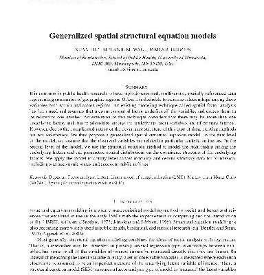 خرید و دانلود نسخه کامل کتاب Generalized spatial structural equation models