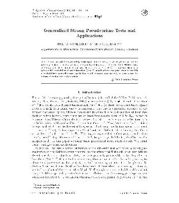 خرید و دانلود نسخه کامل کتاب Generalized strong pseudoprime tests and applications