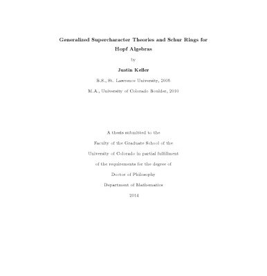 خرید و دانلود نسخه کامل کتاب Generalized Supercharacter Theories and Schur Rings for Hopf Algebras [PhD thesis]