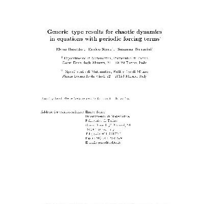 خرید و دانلود نسخه کامل کتاب Generic-type results for chaotic dynamics in equations with periodic forcing terms