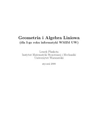 خرید و دانلود نسخه کامل کتاب Geometria i Algebra Liniowa