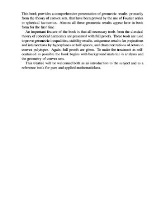 خرید و دانلود نسخه کامل کتاب Geometric Applications of Fourier Series and Spherical Harmonics (Encyclopedia of Mathematics and its Applications)