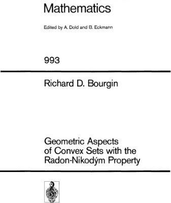 خرید و دانلود نسخه کامل کتاب Geometric Aspects of Convex Sets with the Radon-Nikodym Property