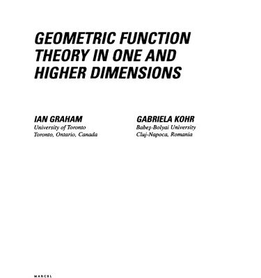 خرید و دانلود نسخه کامل کتاب Geometric Function Theory in One and Higher Dimensions