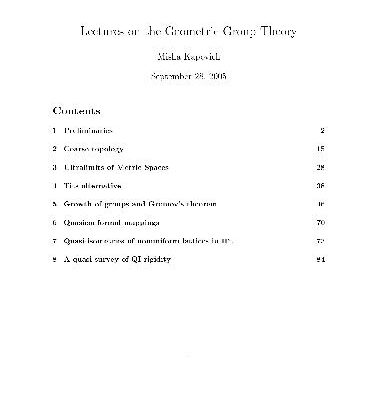خرید و دانلود نسخه کامل کتاب Geometric Group Theory 001