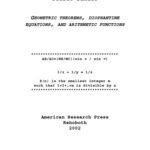 خرید و دانلود نسخه کامل کتاب Geometric Theorems, Diophantine Equations, and Arithmetic Functions