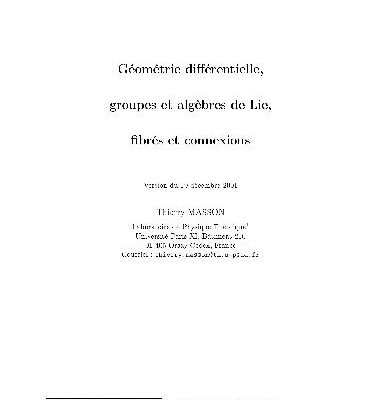 خرید و دانلود نسخه کامل کتاب Geometrie differentielle, groupes et algebres de Lie, fibers et connexions